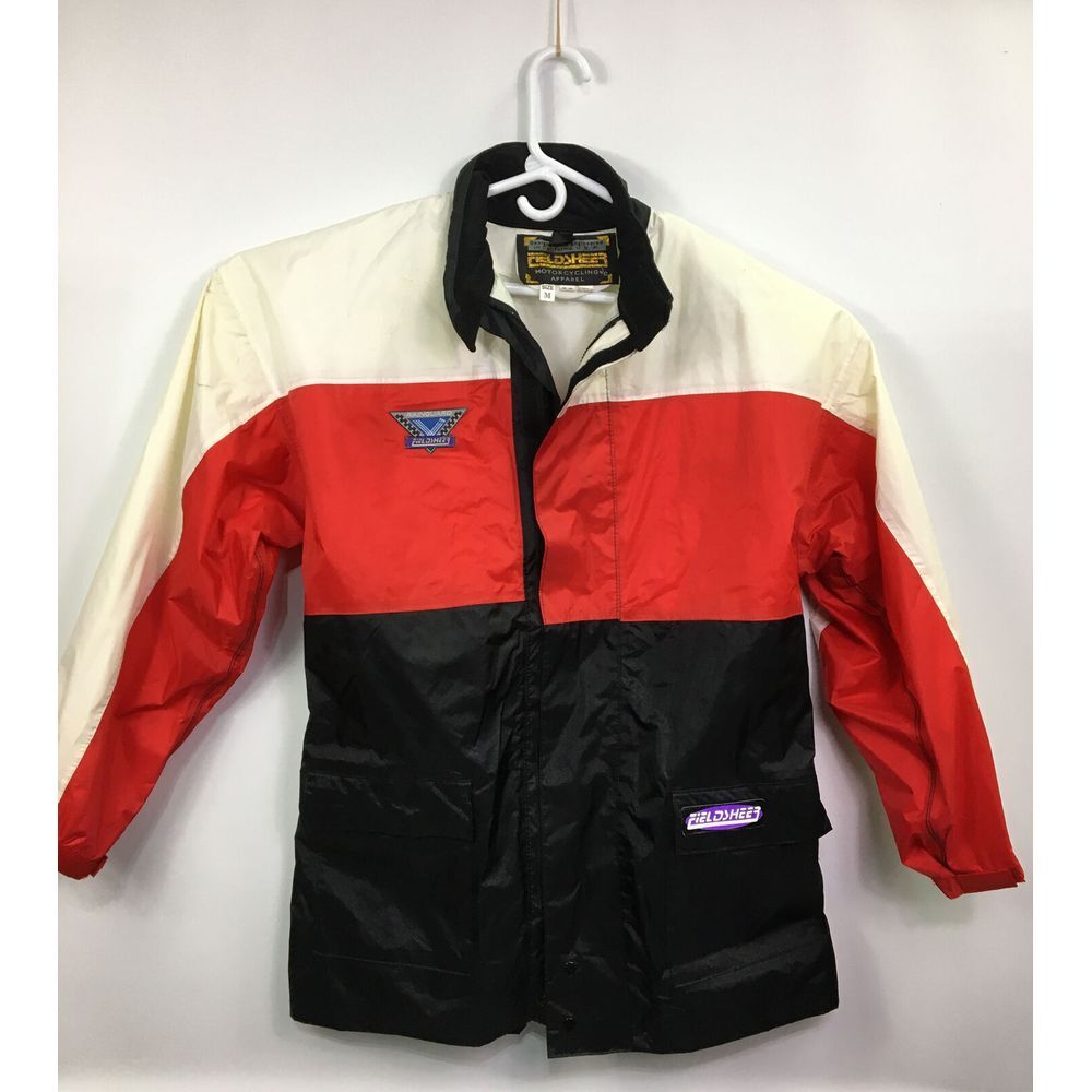 Fieldsheer Rainguard Motorcycling‎ Jacket Mens Size M Black Red White Made USA